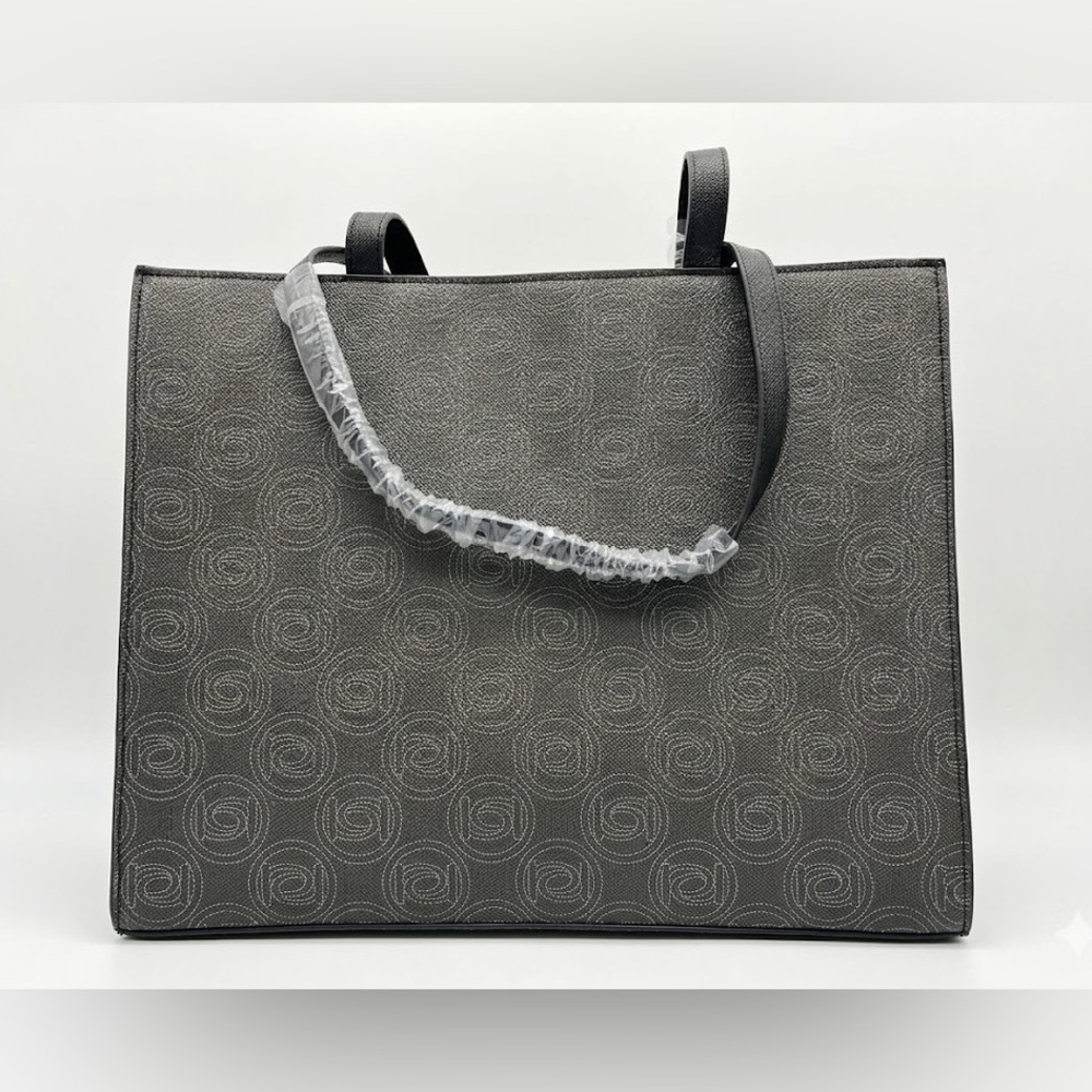 Bebe Tote Bag Laptop bag with Pouch Signature Monogram Black Pink NWT - Picture 3 of 8